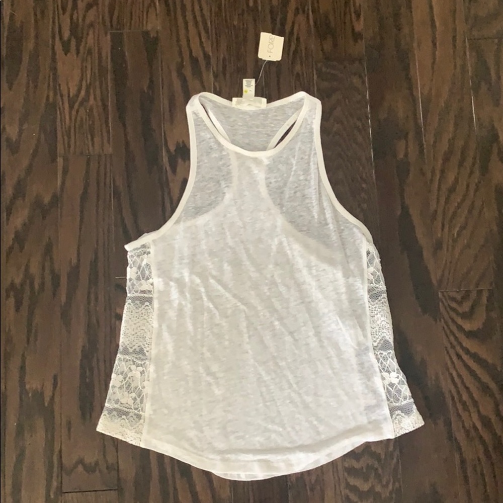 White tank with side lace detail
